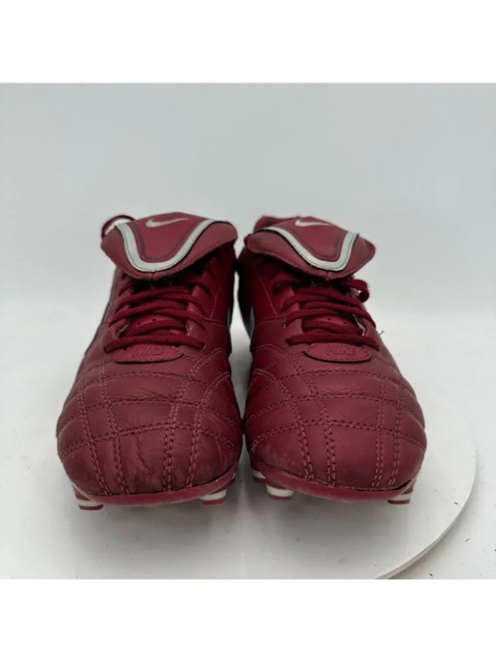 Nike Tiempo Mystic III Men Sz 9 366180-606 Burgundy Platinum Football Cleat Shoe